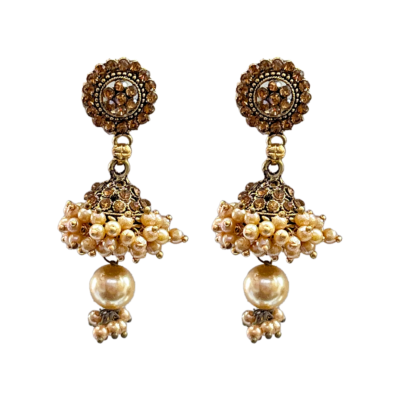 204A Beautiful Gold-Plated Jhumka Earrings