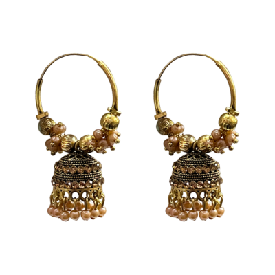 206B Light Weighted Gold Bali Earrings
