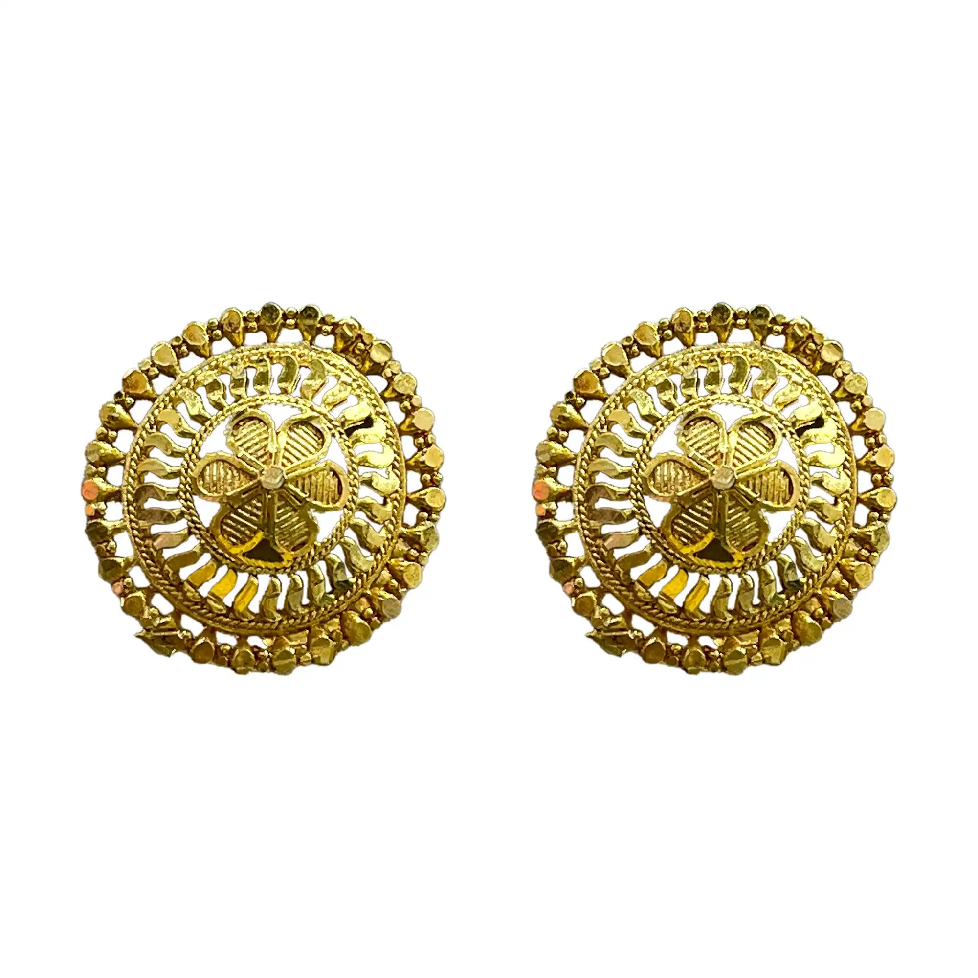 216 gold-plated earrings, small stud earrings, dainty round jewelry