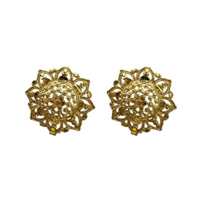 gold-plated earrings, round design jewelry, indian bridasmaid gift