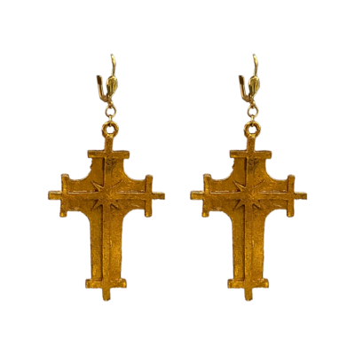 238 Religious Cross Bali Earrings