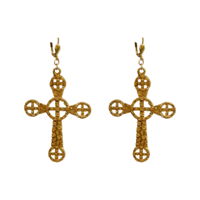 239 Religious Cross Bali Earrings