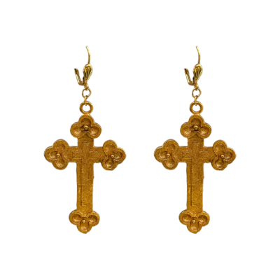 243 Religious Cross Bali Earrings