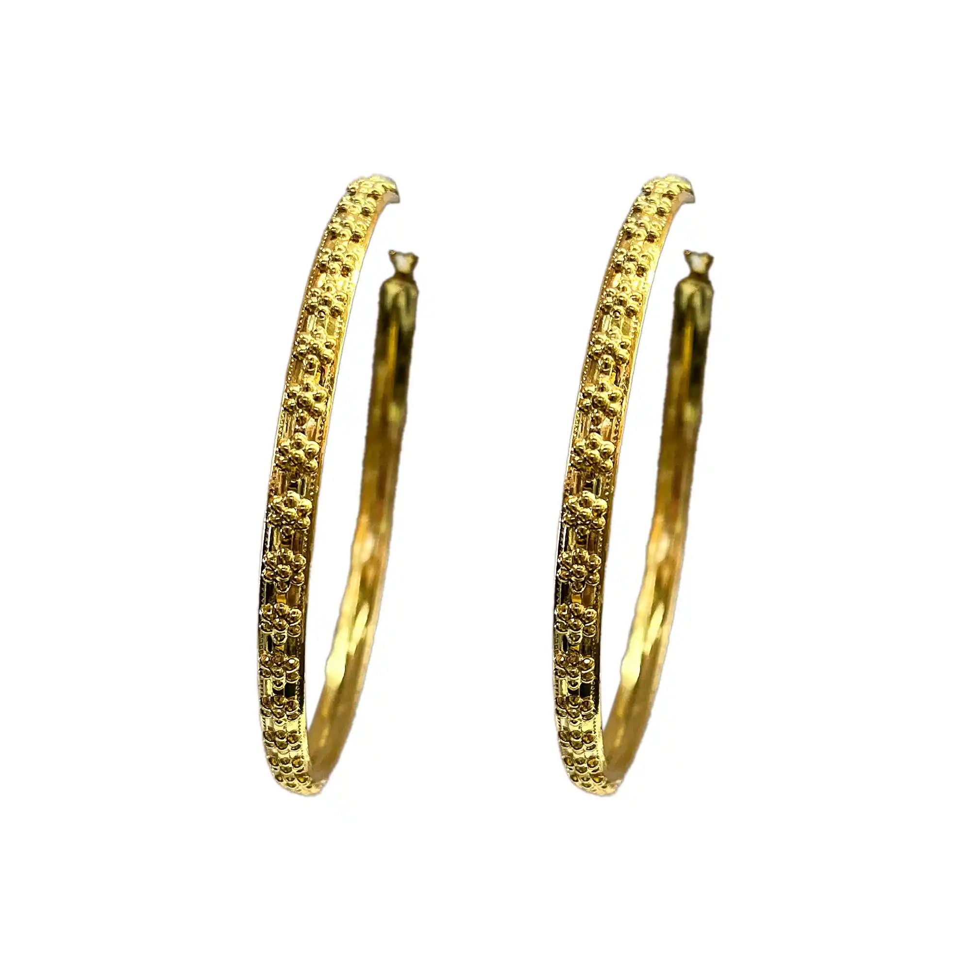 252 gold-plated bali earrings, designer round earrings, Bridesmaid gift
