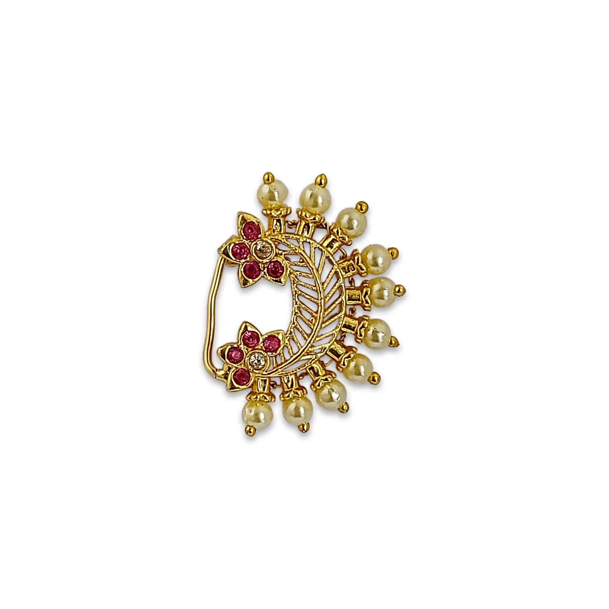 25_8a1da1ca-7e6c-4bab-8bd9-37e4a646c87e floral nath, leaf design nose ring, bridesmaid gifts, nose ring