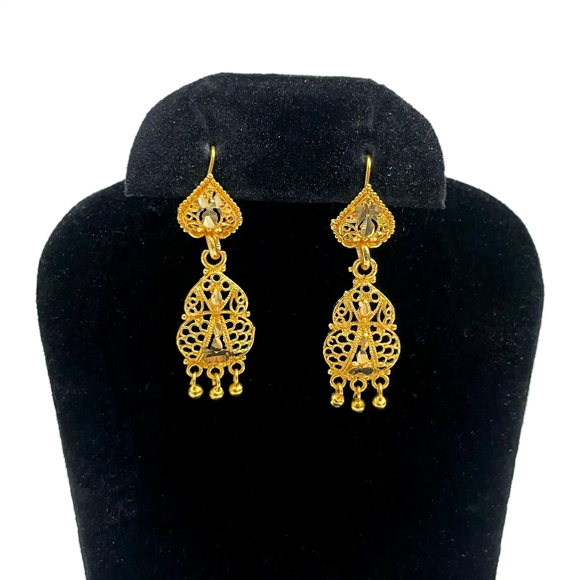 2_3_692efa70-9f9e-4411-b7e9-14ca07b024ee golden earrings, south earrings, 22K gold plated