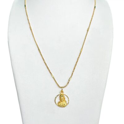 Indian Gold Plated God Sai Baba Pendant Necklace