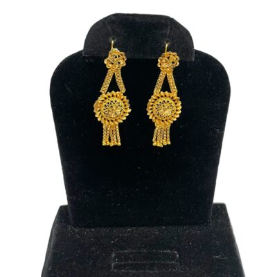 dangle drop earrings, gold-plated earrings,  long indian weddings women, indian jewelry mall, gold-plated jewelry