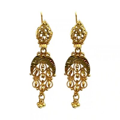 gold earrings for wedding, dubai long earrings