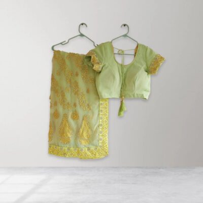 Pistachio One Minute chiffon Saree