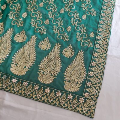 4_822b486a-56b4-4c26-b309-8075965cedd3 Dark Green Indian Wedding Ready To Wear Saree