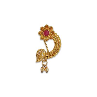 gold-plated nose ring, bridal wedding nose jewelry, elegant nose cuff