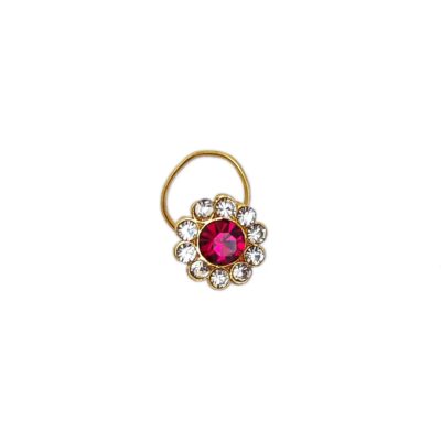 gold-plated nose ring, CZ nose stud, indian nose ring