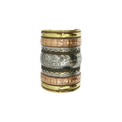 Tri Color Ethnic Cuff Bracelet