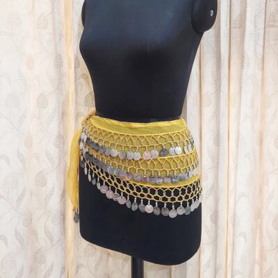 9 Women's Belly Dance Hip Belt with Silver Coins