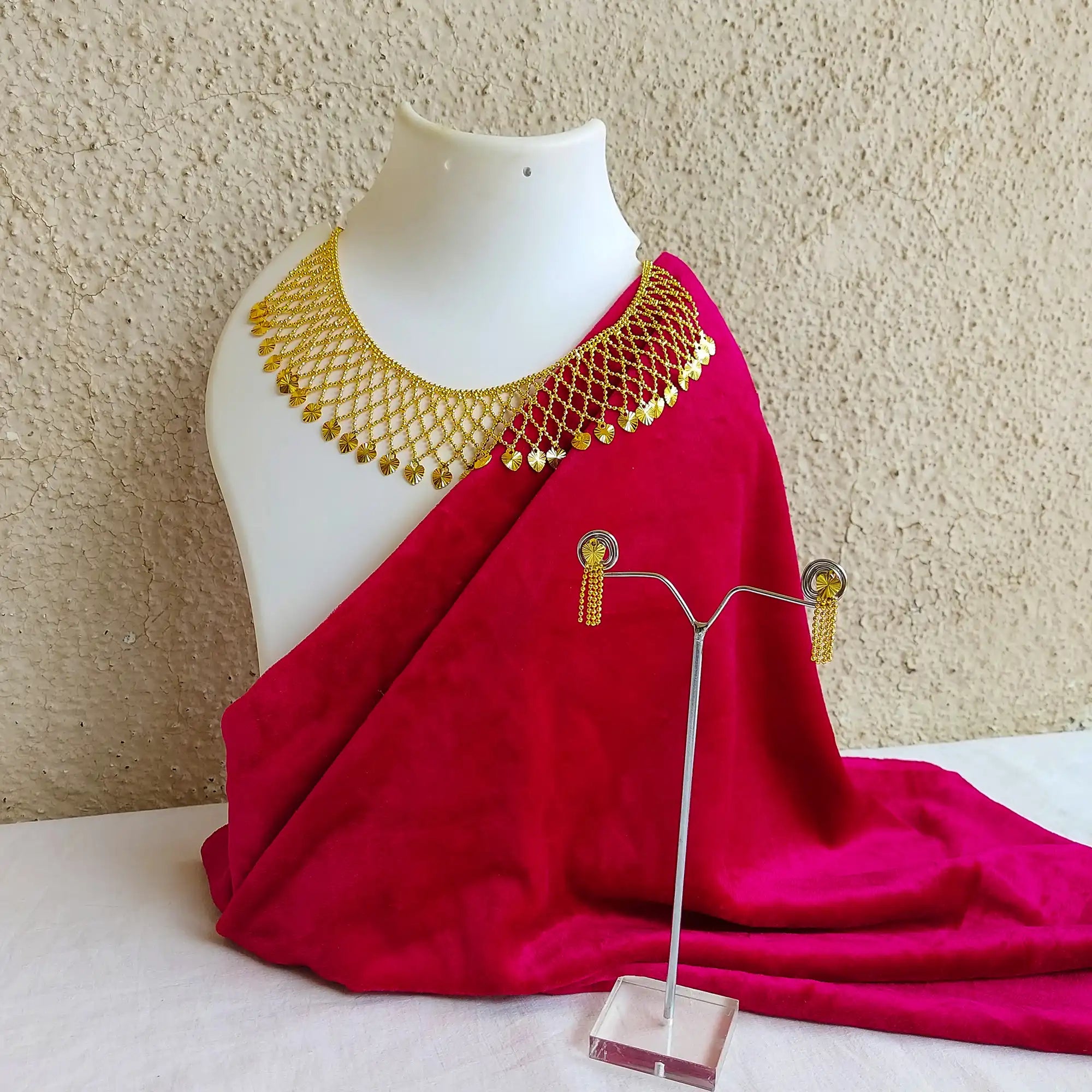 24K Gold plated Choker Necklace Set