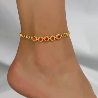 A2104RG-_4 Gold Plated Chain anklet bracelet for women