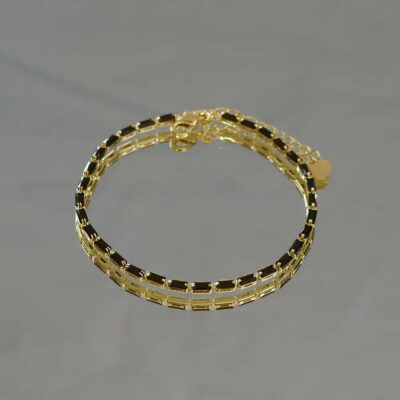 A2107BKG-_2 CZ Stone Diamond Ankle Bracelet