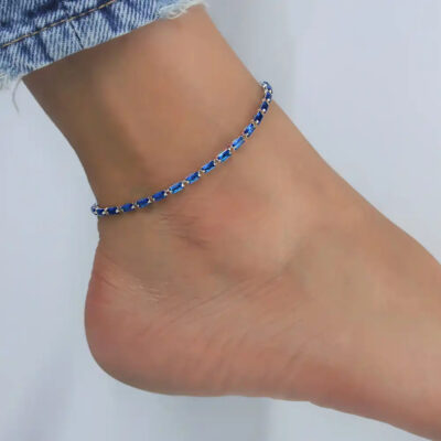A2107BLG-_3 CZ Stone Diamond Ankle Bracelet