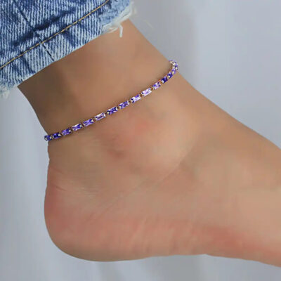 CZ Stone Diamond Ankle Bracelet