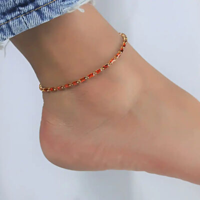 A2107RG-_3 CZ Stone Diamond Ankle Bracelet
