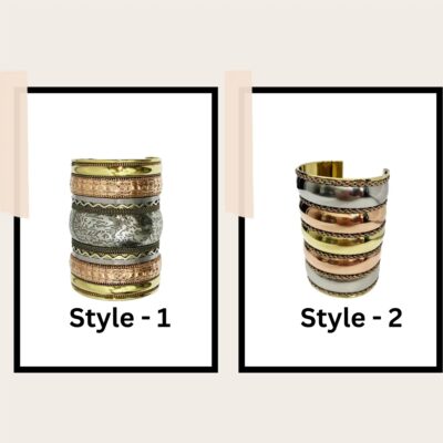 Tri Color Large Ethnic Cuff Bracelet