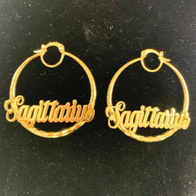 70 MM Zodiac Hoop Earrings