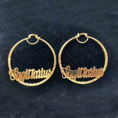 70 MM Zodiac Hoop Earrings
