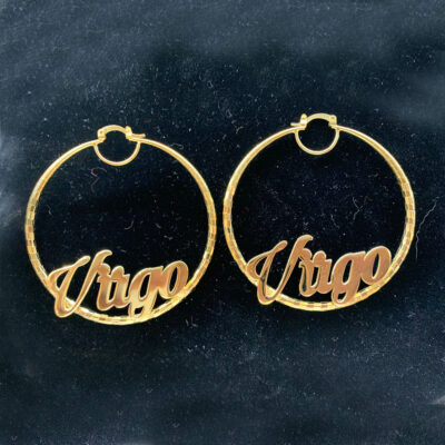 70 MM Zodiac Hoop Earrings