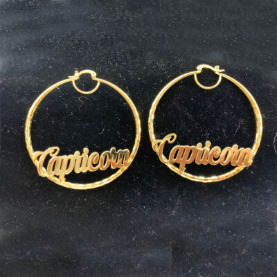 70 MM Zodiac Hoop Earrings