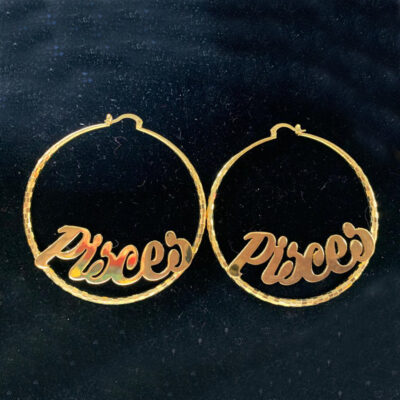 70 MM Zodiac Hoop Earrings