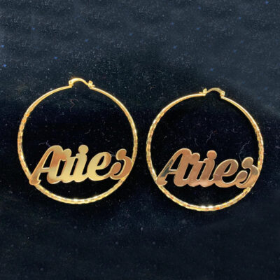 70 MM Zodiac Hoop Earrings
