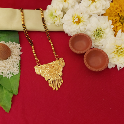 Gold Plated Traditional Black Beads Mangalsutra