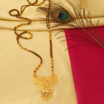 Gold Plated Traditional Black Beads Mangalsutra