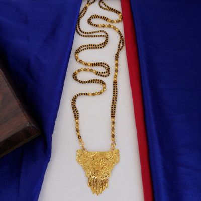 Gold Plated Traditional Black Beads Mangalsutra