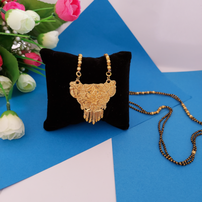 Gold Plated Traditional Black Beads Mangalsutra