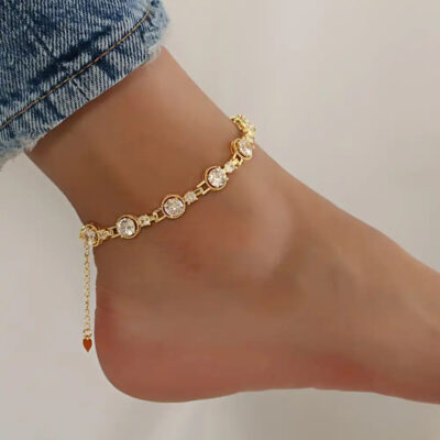 GKA7GoldWHITE-2 Summer Anklets Jewelry Gift For Her