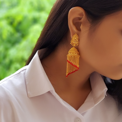 Gold Plated Jhumki Earrings