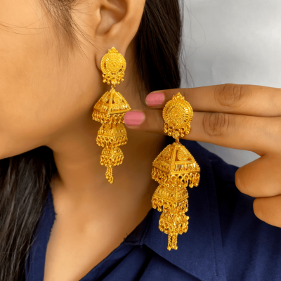 Gold Plated Jhumki Earrings