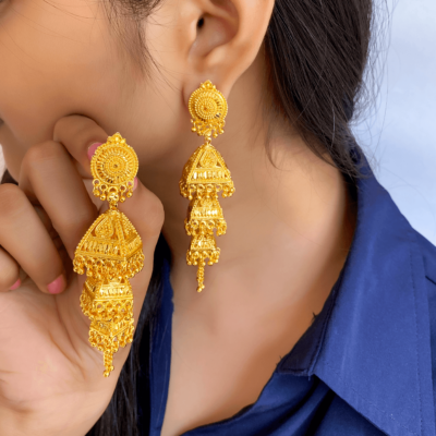 Gold Plated Jhumki Earrings