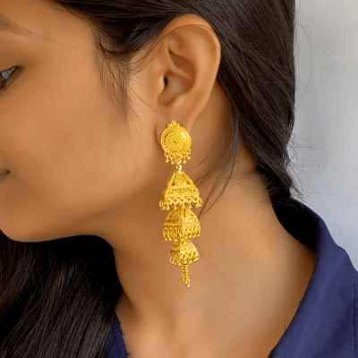 Gold Plated Jhumki Earrings