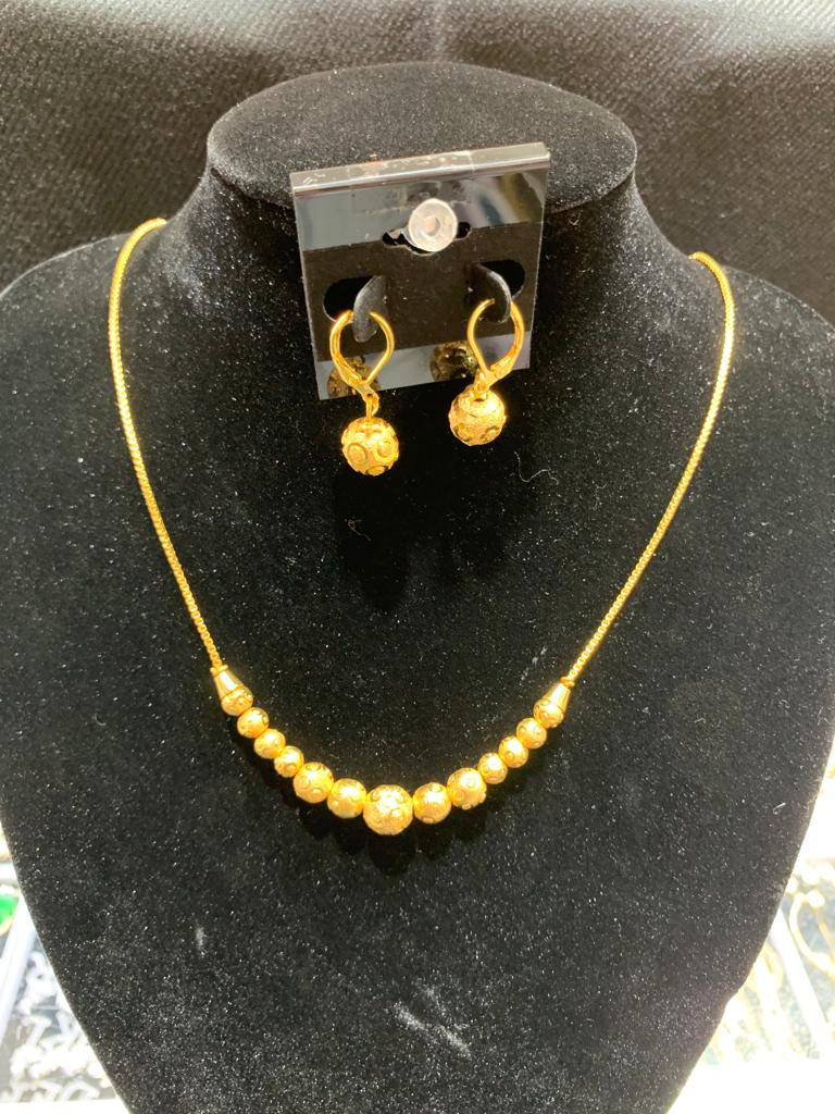 Gold Plated Necklace with Earrings