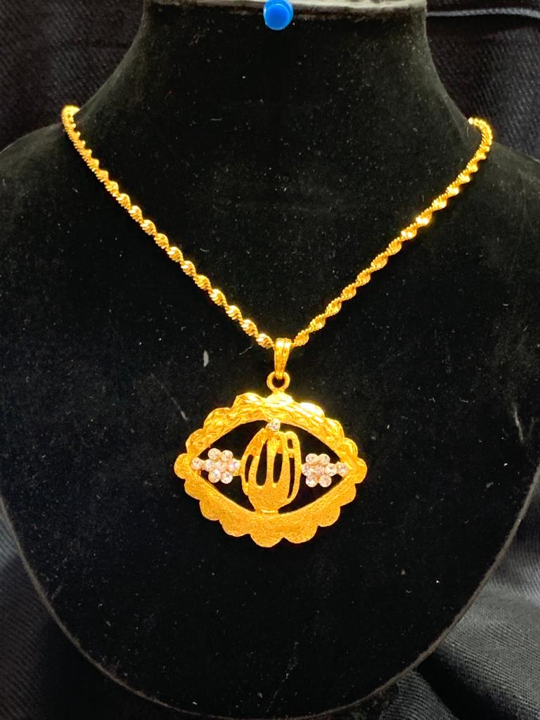 Gold Plated 'TRISHUL' Pendant Necklace