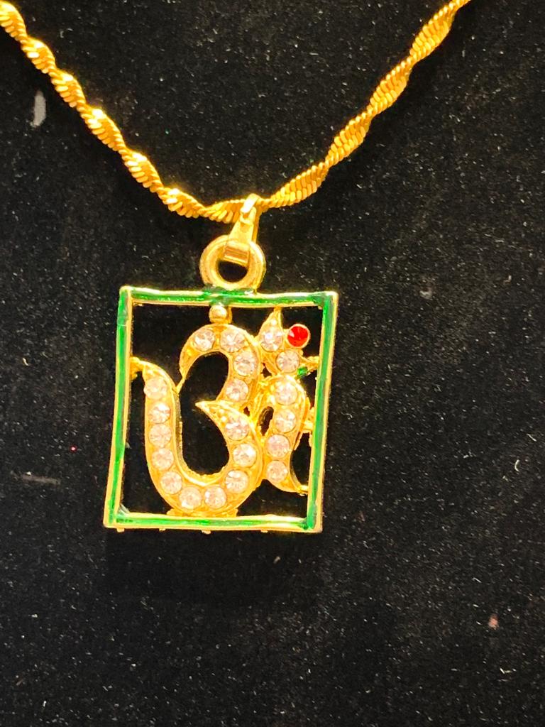 Gold Plated 'OM' Pendant Necklace