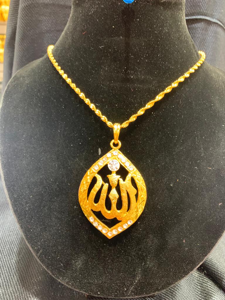 Gold Plated 'TRISHUL' Pendant Necklace