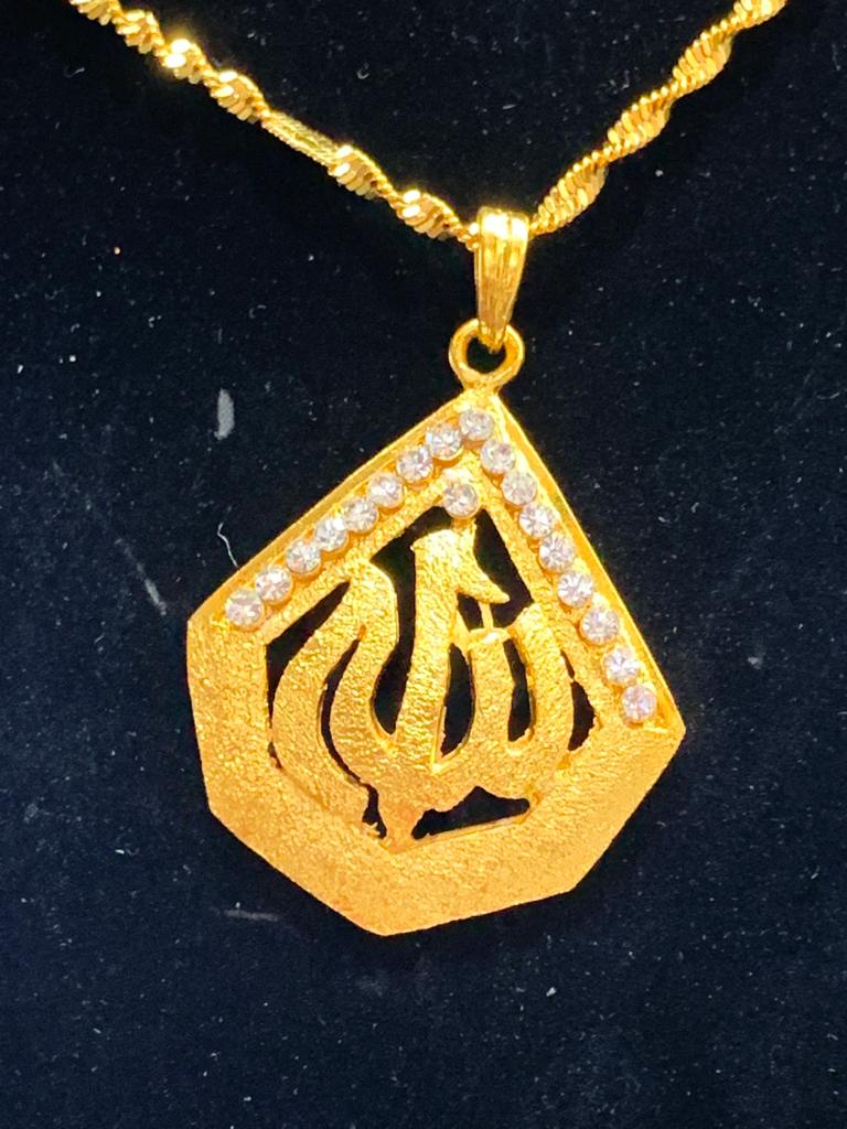 Gold Plated 'TRISHUL' Pendant Necklace