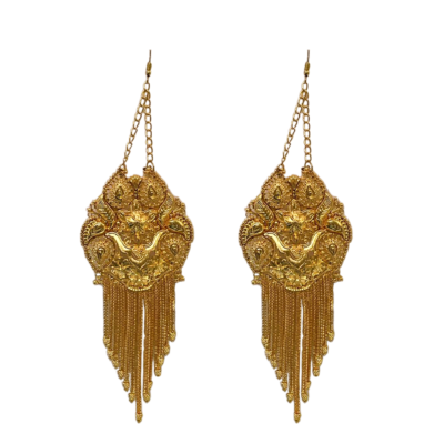 Gold-Plated Earrings, Statement Earrings, Gold-Plated Indian Earrings, Dubai Gold Earrings