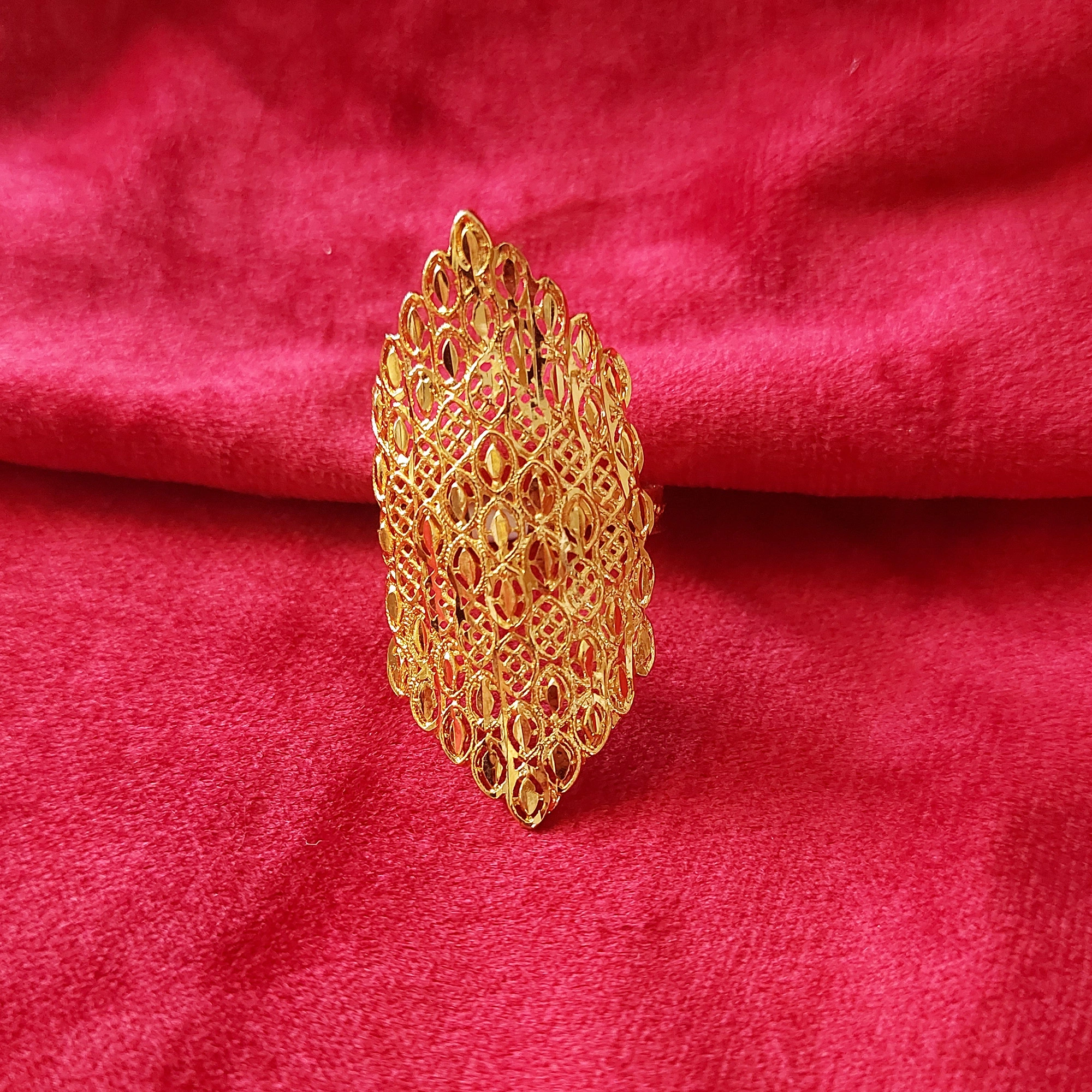 2 Gold Plated Adjustable statement ring