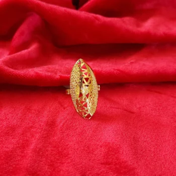 Oval-Shaped Gold-Plated Ring