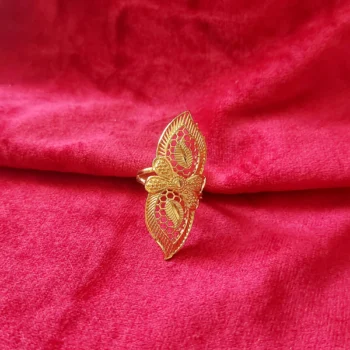 Butterfly pattern gold plated ring
